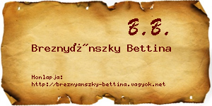Breznyánszky Bettina névjegykártya